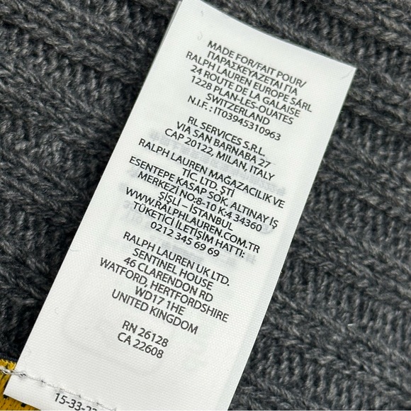 Polo Ralph Lauren Men’s Winter Beanie Hat Wool Blend Uncuffed Ribbed Gray NWT OS - Picture 14 of 16